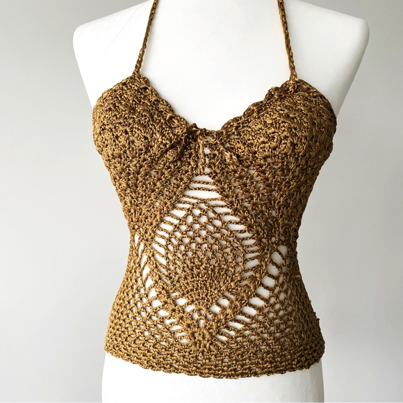 Gold Crochet Top - Picture 3 of 12